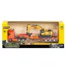 Truck with Trailer Tow Truck Metal Excavator Huina Orange 1:50