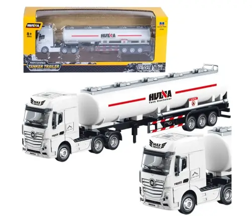 Tank Truck Metal Movable Parts White 1:50