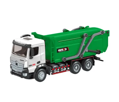 Garbage Truck Metal Huina Green 1:50