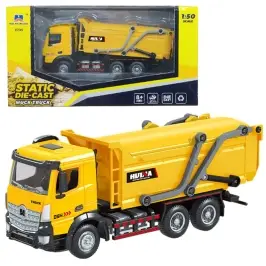 Garbage truck metal mobile Huina Yellow 1:50