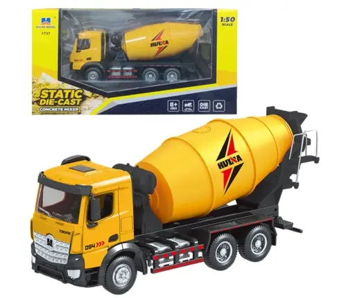 Concrete Mixer Construction Vehicle Metal Huina Yellow 1:50