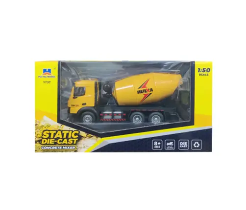 Concrete Mixer Construction Vehicle Metal Huina Yellow 1:50