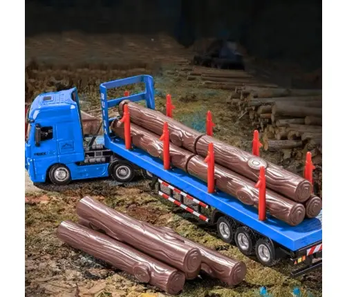 Truck Timber Transport Metal Huina 1:50 Red