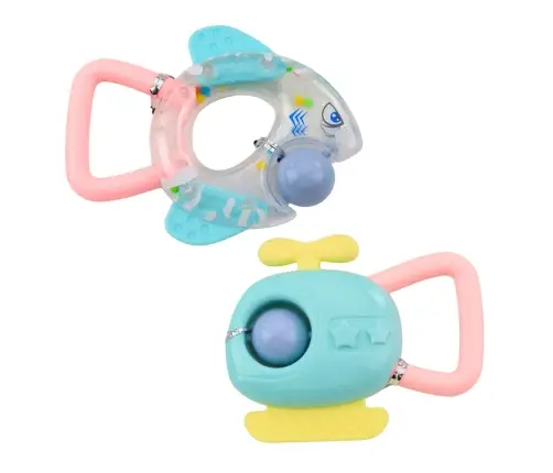 Set of Rattles and Teethers for Babies Pastel Colors 7 pcs.