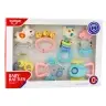 Set of Rattles and Teethers for Babies Pastel Colors 7 pcs.