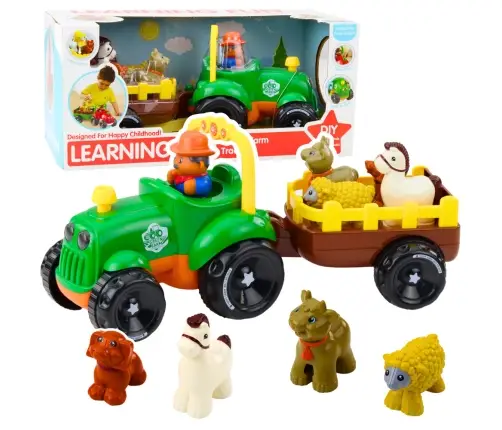 Motorized Tractor Interactive Animals Trailer Sounds Lights