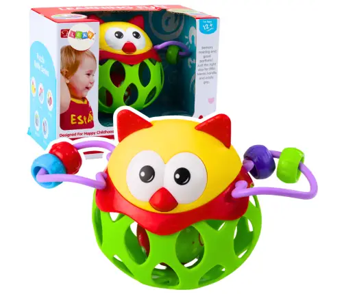 Soft Ball Owl Ball With Rattle Sensory Toy Green Soft Ball Owl Ball With Rattle Sensory Toy Green