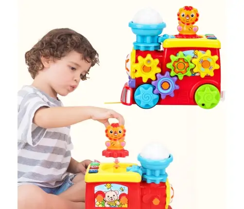 Interactive Musical Locomotive For Toddlers Gears Colorful