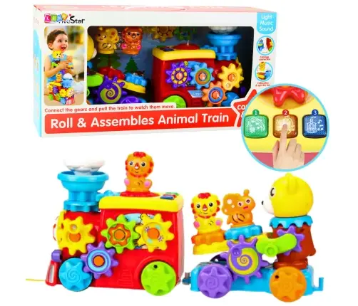 Interactive Musical Train For Toddlers Teddy Bear Gears Colorful
