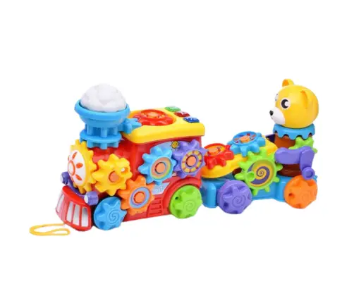 Interactive Musical Train For Toddlers Teddy Bear Gears Colorful