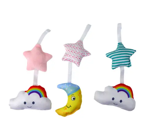 Crib Carousel Battery Operated Universal Clip Plush Pendants Pink