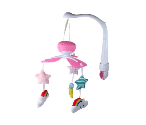 Crib Carousel Battery Operated Universal Clip Plush Pendants Pink