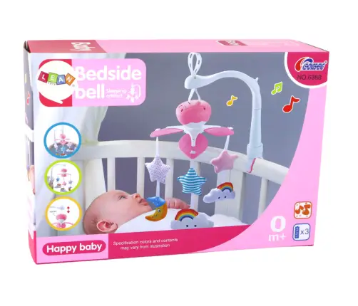 Crib Carousel Battery Operated Universal Clip Plush Pendants Pink
