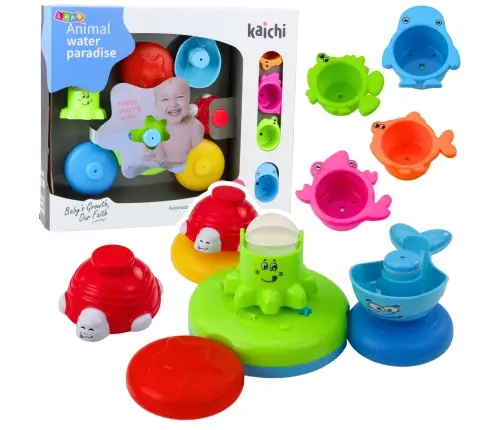 Interactive Bath Toy Set Fountain Animals Cups
