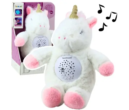 Plush Unicorn Sleeping Cuddly Toy Projector Sound