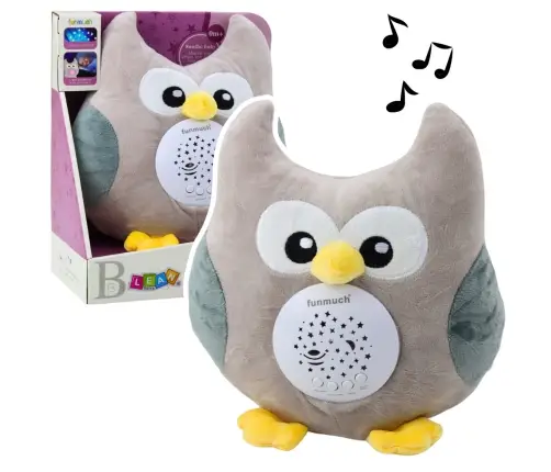 Plush Owl Sleeping Cuddly Toy Projector Sound