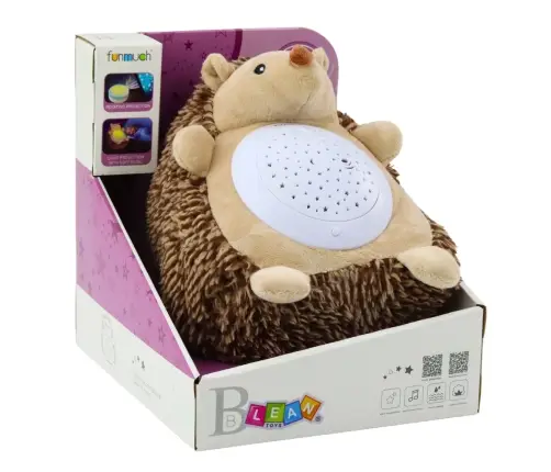 Plush Hedgehog Sleeping Cuddly Toy Light Sound Brown