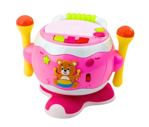 Baby Drum Musical Interactive Lights Sounds Pink