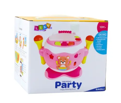 Baby Drum Musical Interactive Lights Sounds Pink