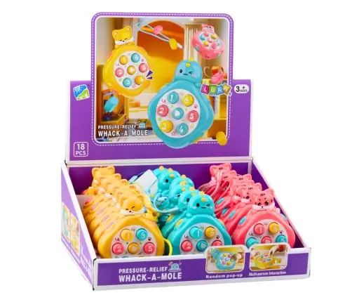 Mini Whack-A-Mole Skill Game Animals Numbers Colored Mix