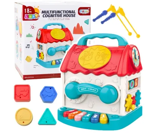 Educational House Interactive Cube Rattle Sorter Sounds Colorful