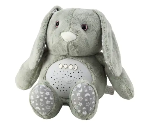 Plush Rabbit Sleeping Cuddly Toy Projector Sound Noise Gray