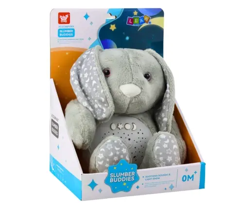 Plush Rabbit Sleeping Cuddly Toy Projector Sound Noise Gray