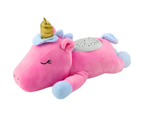 Plush Unicorn Sleeping Cuddly Toy Projector Sound Noise Pink