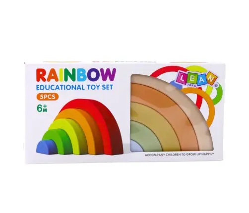 Rainbow Puzzle for Toddlers Pastel Rubber Blocks 5 pcs.