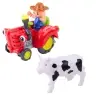 Interactive Farmer's Tractor with Trailer, Cow Figure, Lights and Sounds