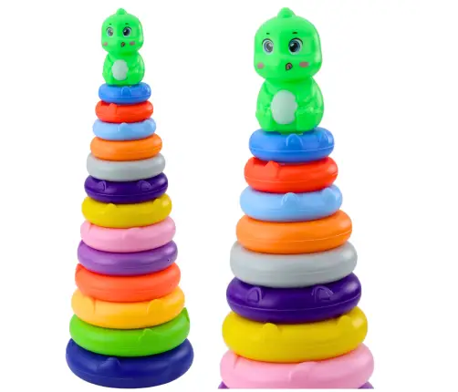 Pyramid Tower Dinosaur Colorful 13 Wheels 45 x 15.5 x 15.5 cm