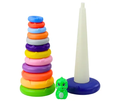 Pyramid Tower Dinosaur Colorful 13 Wheels 45 x 15.5 x 15.5 cm