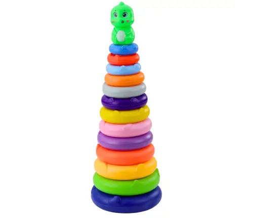 Pyramid Tower Dinosaur Colorful 13 Wheels 45 x 15.5 x 15.5 cm