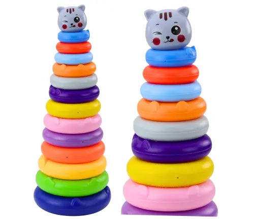Pyramid Tower Kitten Gray Colorful 13 Wheels 41 x 15.5 x 15.5 cm Pyramid Tower Kitten Gray Colorful 13 Wheels 41 x 15.5 x 15.5 cm