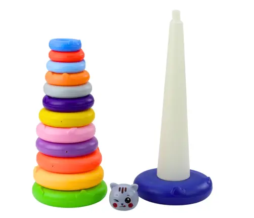 Pyramid Tower Kitten Gray Colorful 13 Wheels 41 x 15.5 x 15.5 cm Pyramid Tower Kitten Gray Colorful 13 Wheels 41 x 15.5 x 15.5 cm