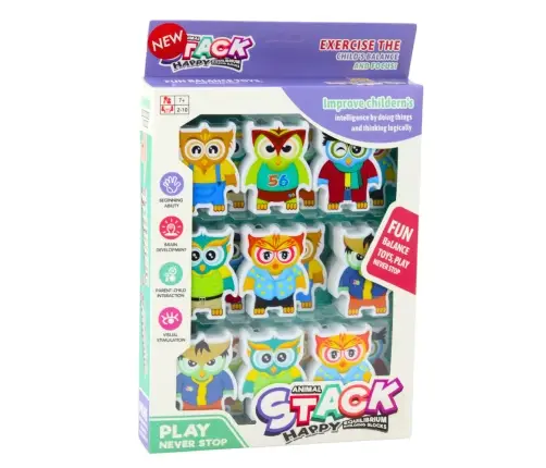 Educational Game Owls Arcade Logic Puzzle Domino 18 pcs.