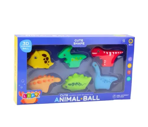 Bath Toys Set Rubber Dinosaurs Colorful 6pcs