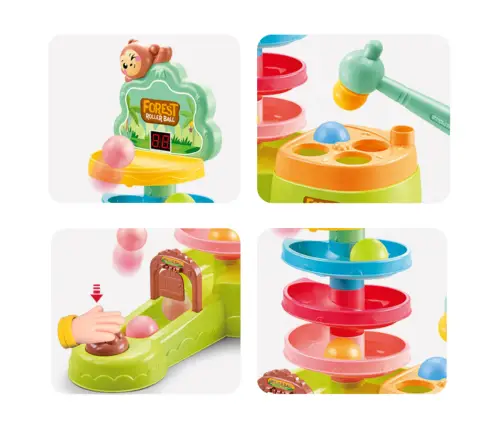 Ball Track Interactive Sensory Slide Catapult Hammer