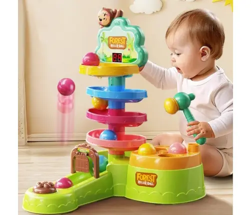 Ball Track Interactive Sensory Slide Catapult Hammer