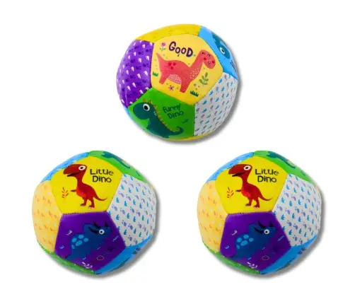 Set of Soft Balls with Dinosaurs Colorful 9cm 3pcs