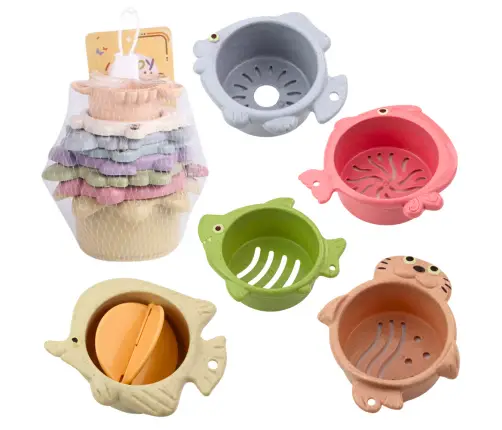 Set of 2in1 Pastel Bath Cups 6pcs