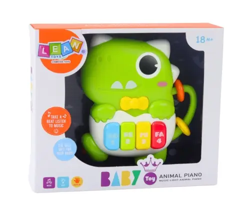 Mini Piano for Toddlers Dinosaur Green Lights and Sounds