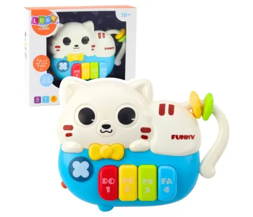 Mini Piano for Toddlers Kitten Blue Lights Sounds