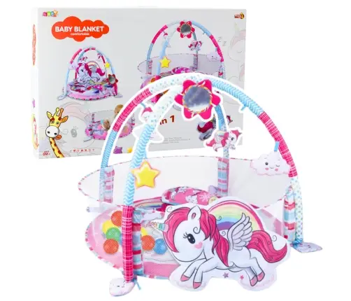Baby Play Mat Ball Pool 3in1 Unicorn Pink