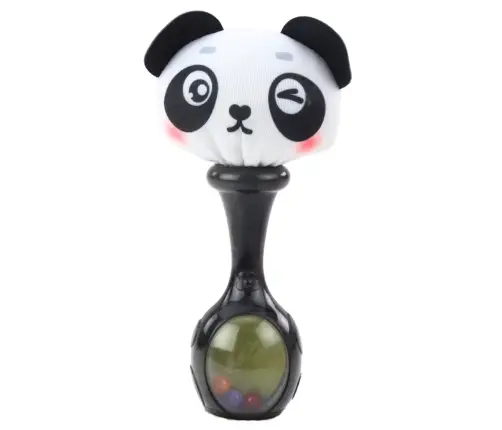 Set of Rattles with Soft Balls, Monkey Panda Patterns, 2 pcs