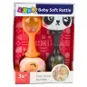 Set of Rattles with Soft Balls, Monkey Panda Patterns, 2 pcs
