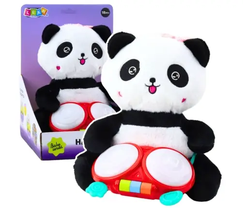 Plush Panda With Drums Mascot Cuddly Toy Lights Sounds