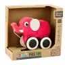 Elephant Pull Toy On A String Squeaker Eco Red