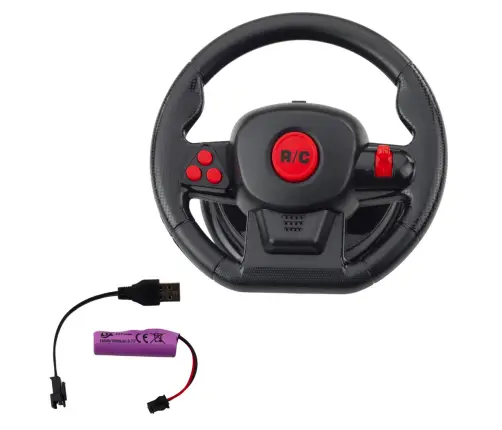 Remote Controlled RC Racer Steering Wheel Lights Sounds 1:12 Silver
