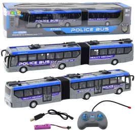RC Police Articulated Bus Remote Controlled Lights Gray 1:32